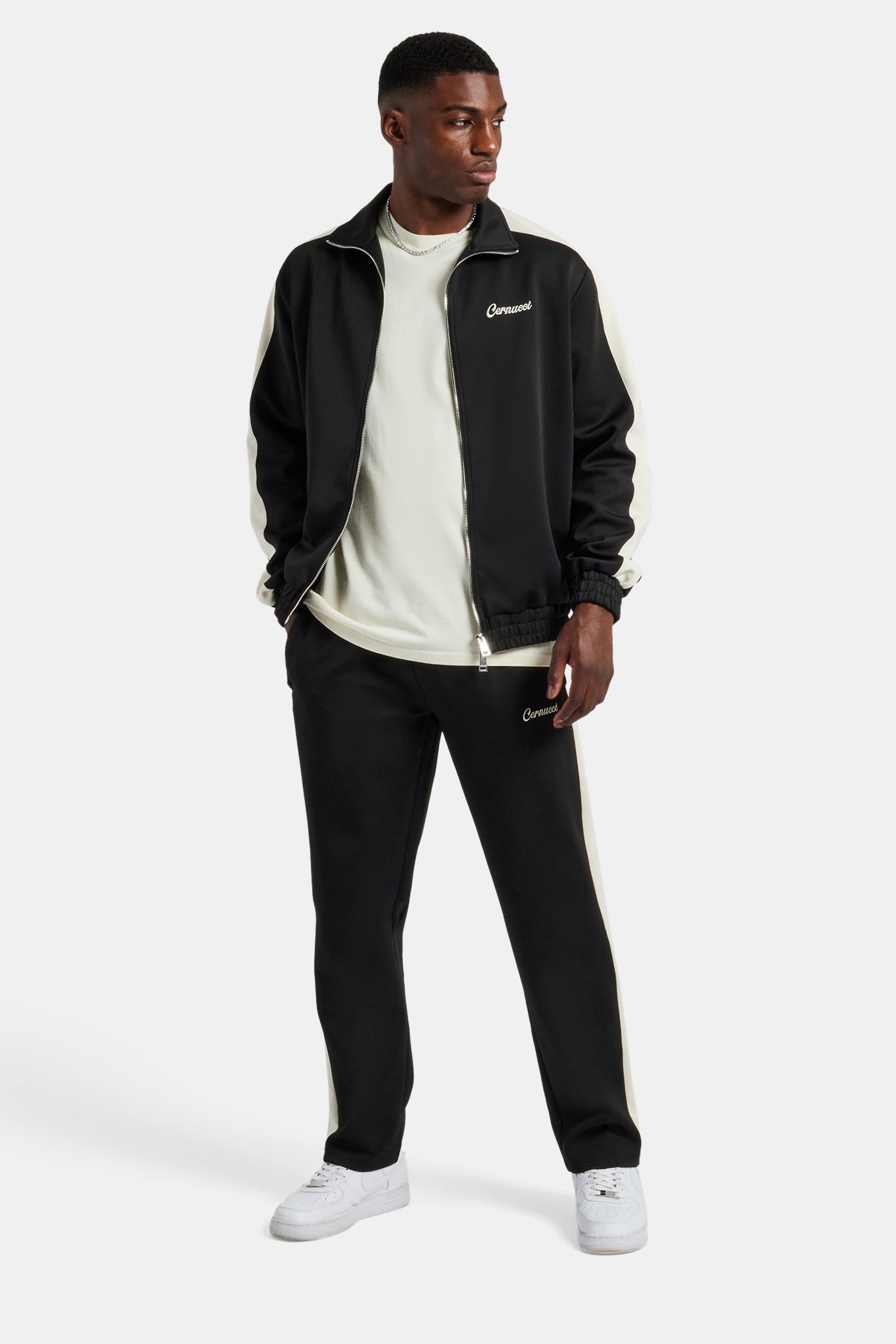 Black Contrast Panel Tracksuit | Mens Sets | Shop Tracksuits at