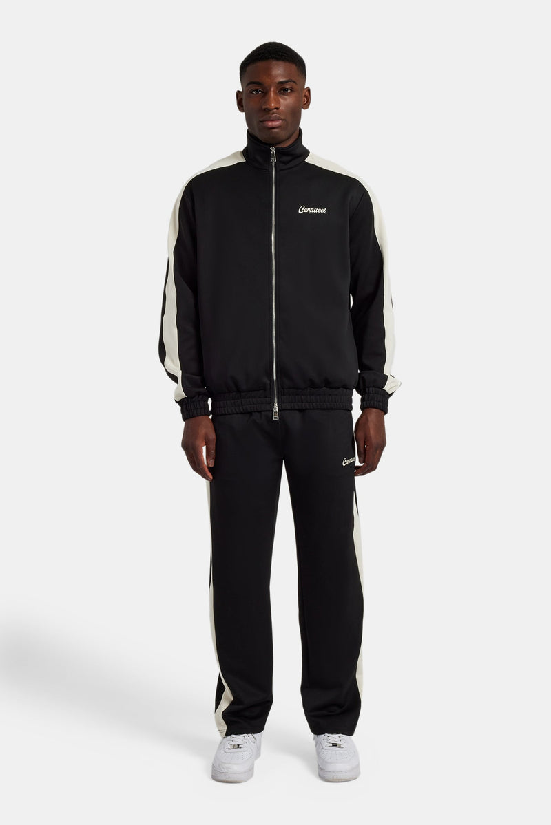 Contrast Panel Track Jacket - Black