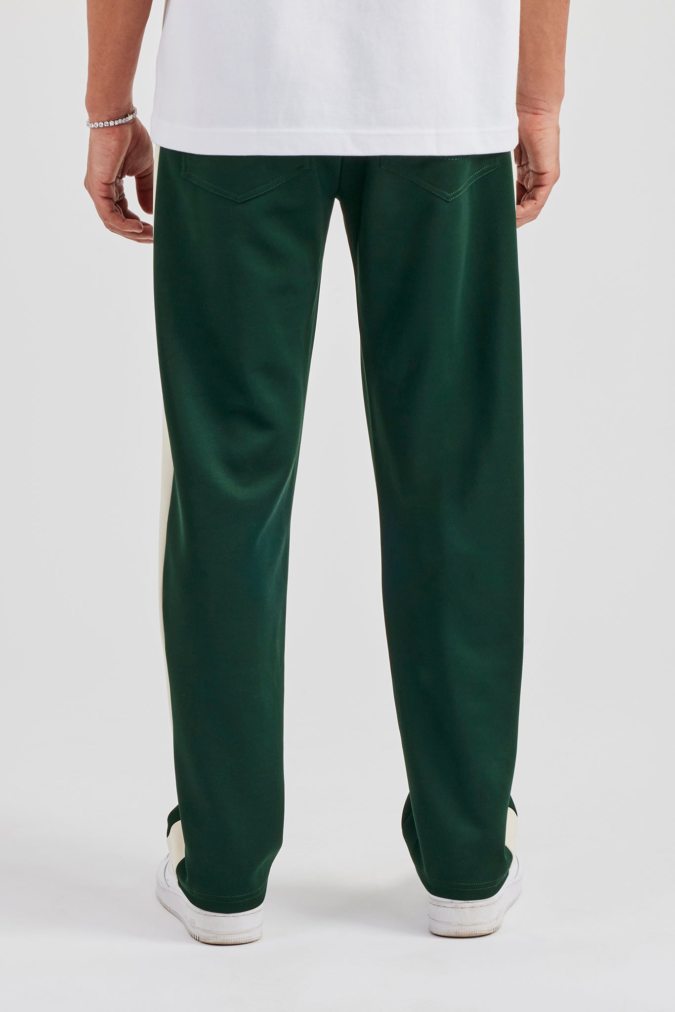 Contrast Panel Track Pant - Forest