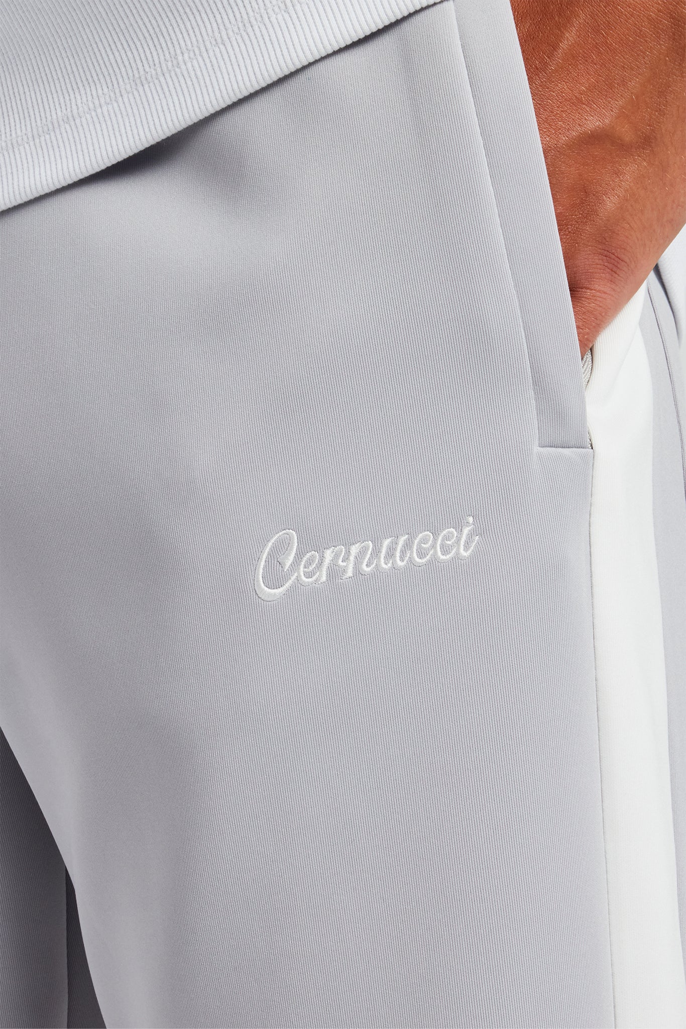 Contrast Panel Track Pant - Grey