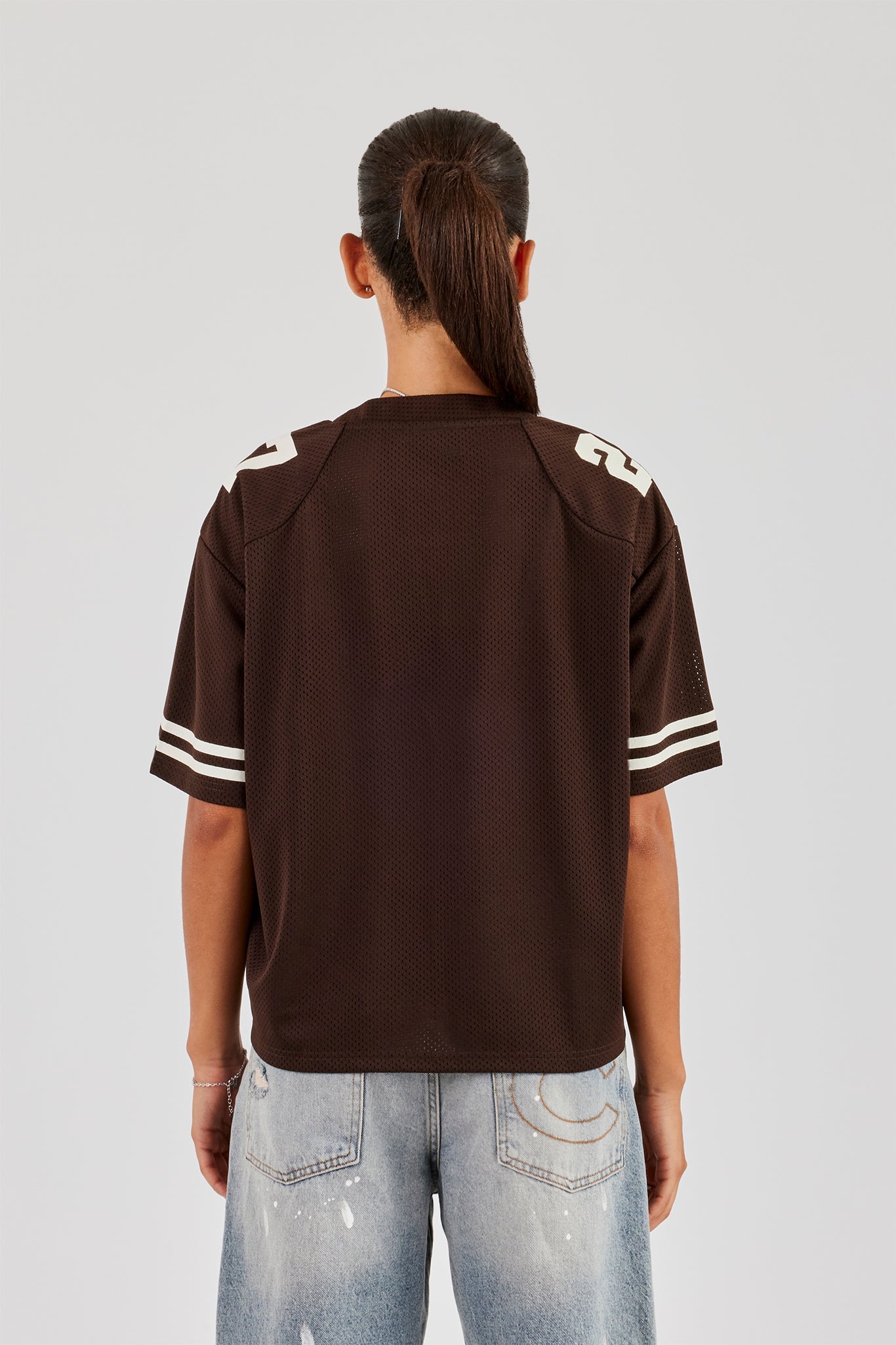 Varsity 86 Mesh Football Top - Chocolate