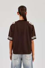 Varsity 86 Mesh Football Top - Chocolate