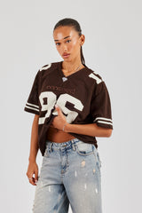Varsity 86 Mesh Football Top - Chocolate
