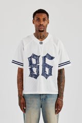 Mesh 86 Sports Stripe Jersey - White