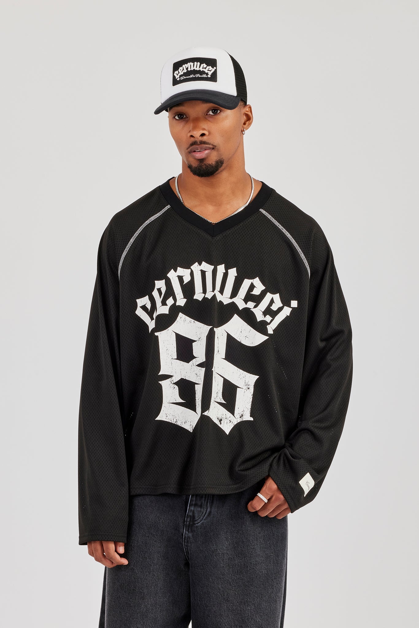 Long Sleeve Mesh 86 Jersey - Black