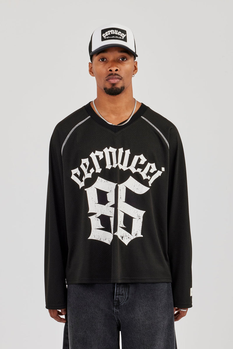 Long Sleeve Mesh 86 Jersey - Black