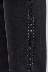 Stacked Leg Studded Denim Jean