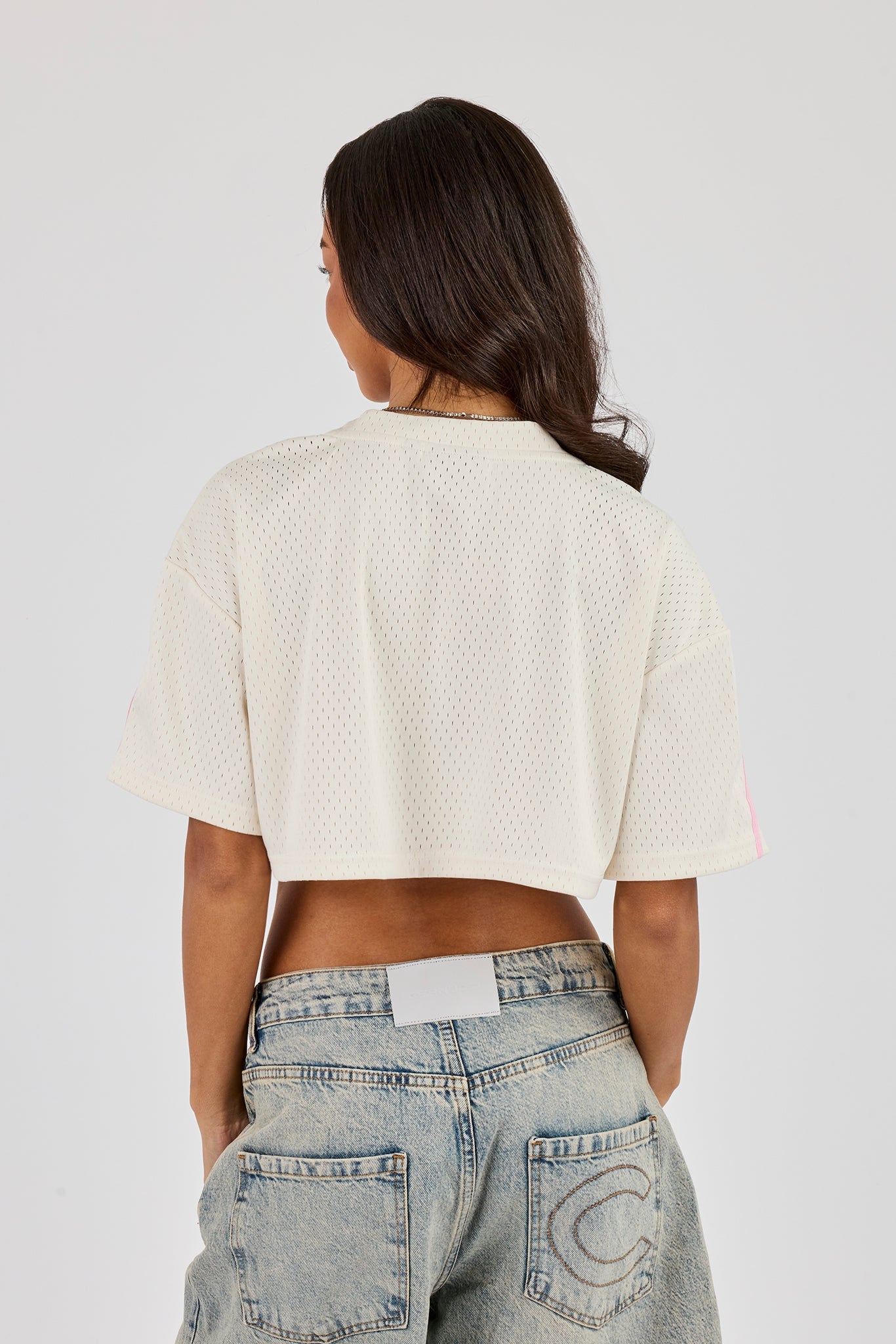 Cernucci 86 Mesh Super Cropped T-Shirt - Off White
