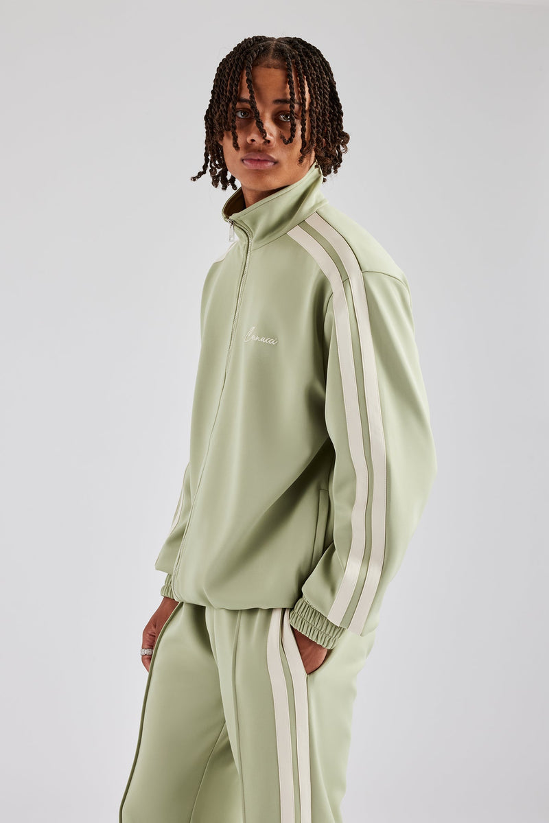 Zip Through Taping Tracksuit - Sage