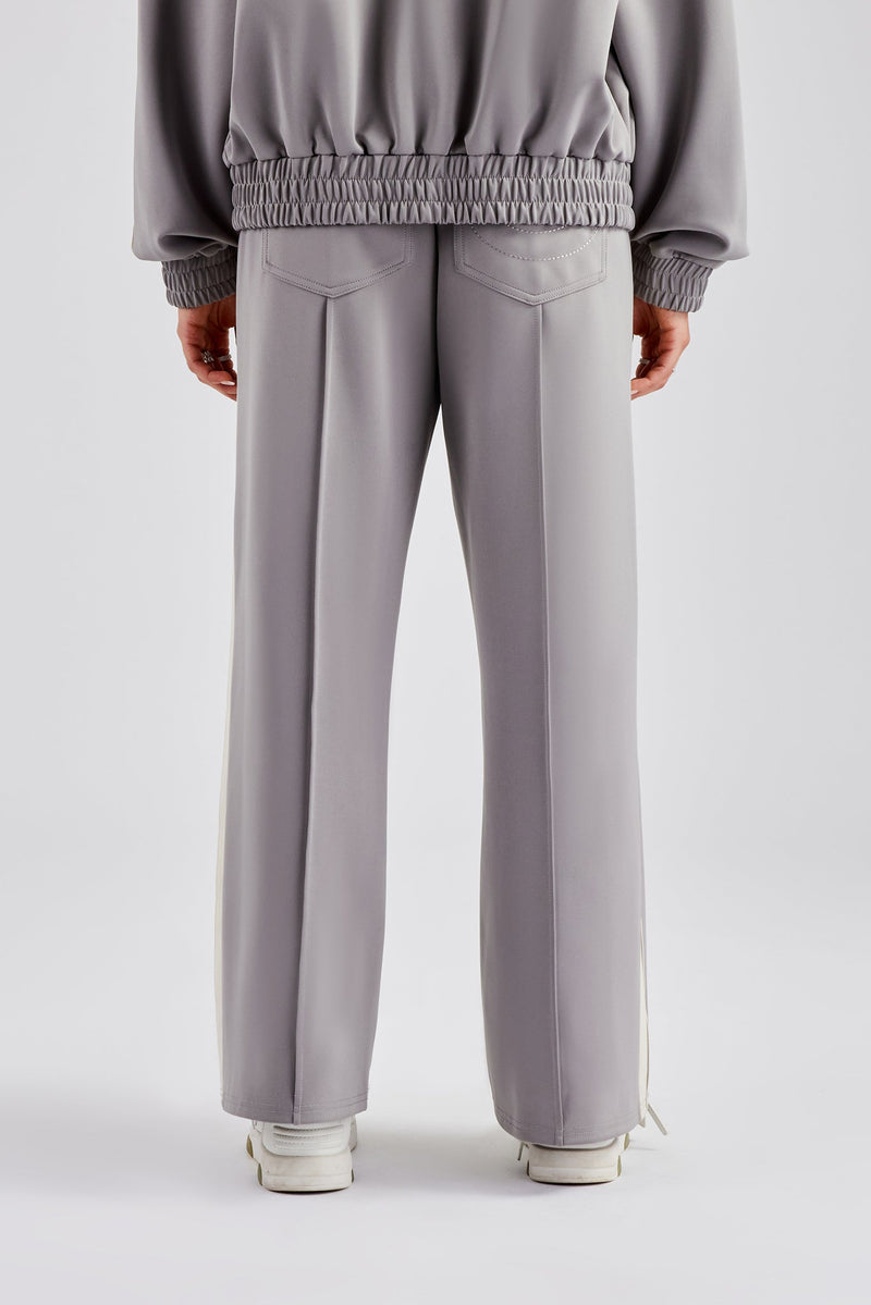 Taping Wide Leg Track Pant - Grey