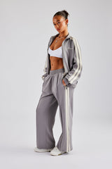 Taping Wide Leg Track Pant - Grey