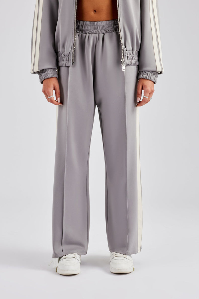 Taping Wide Leg Track Pant - Grey