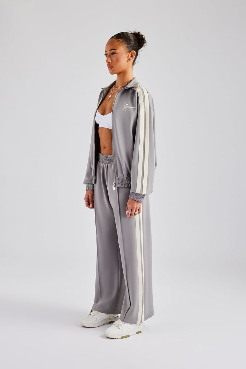 Taping Wide Leg Track Pant - Grey