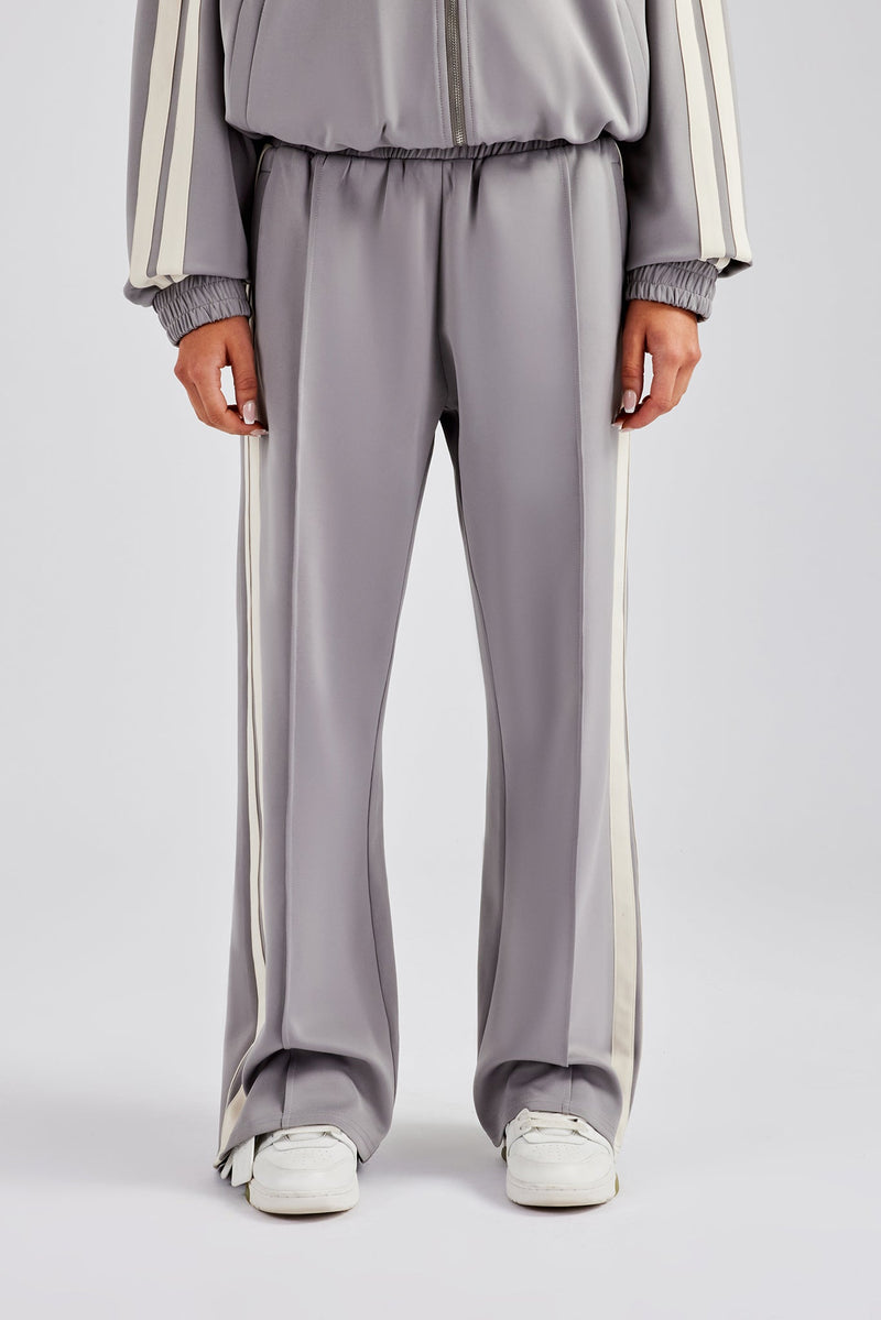 Taping Wide Leg Track Pant - Grey