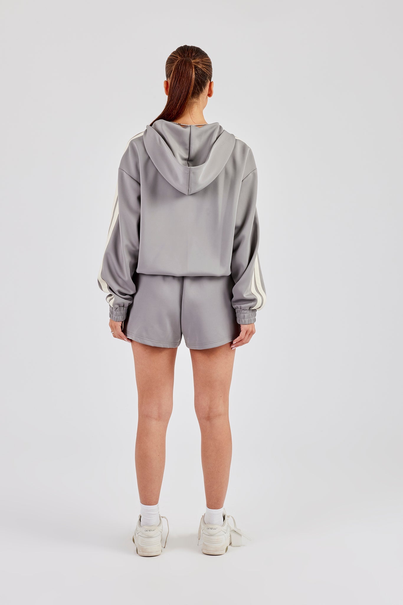 Hooded Taping Jacket & Shorts - Grey