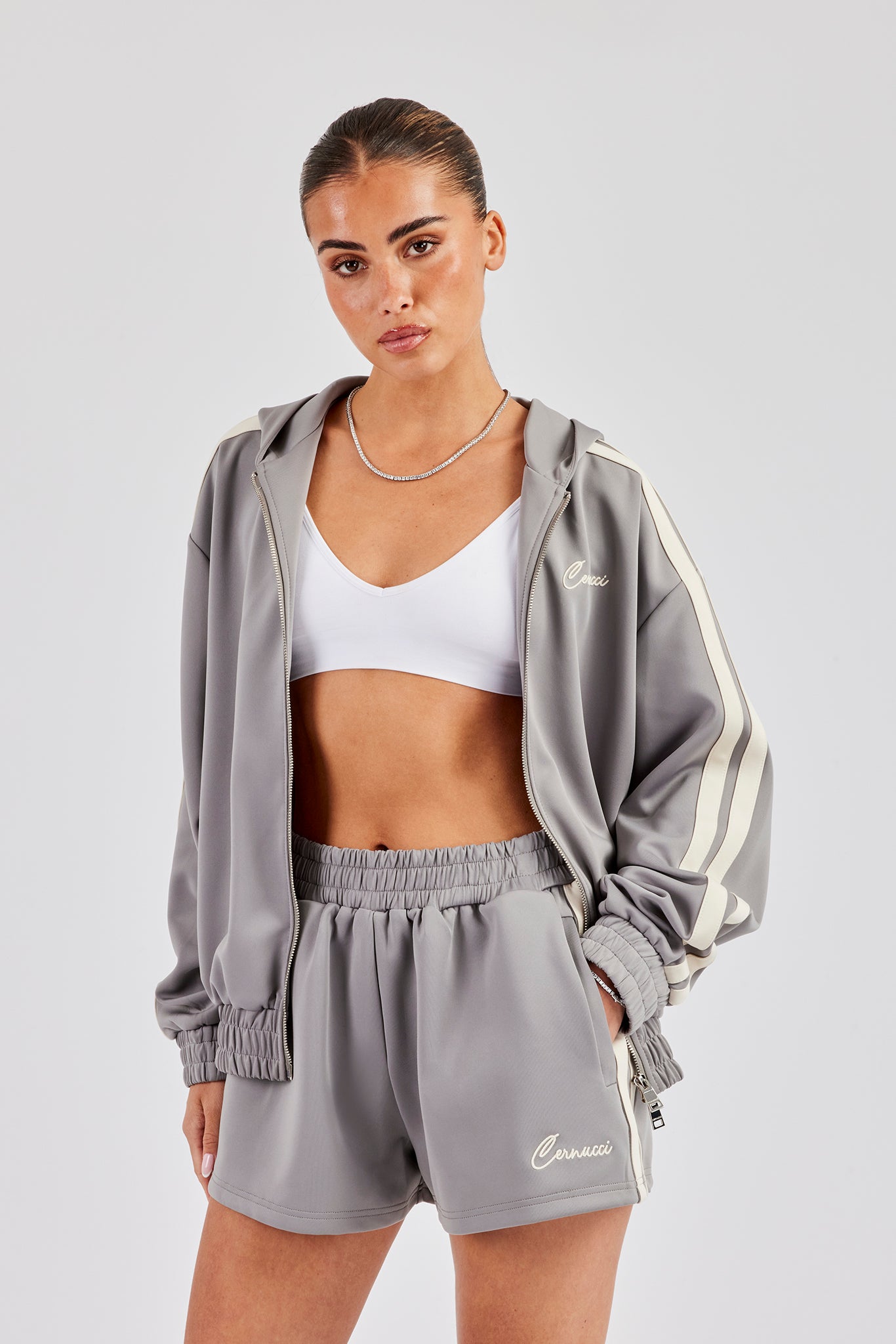 Taping Hooded Jacket - Grey