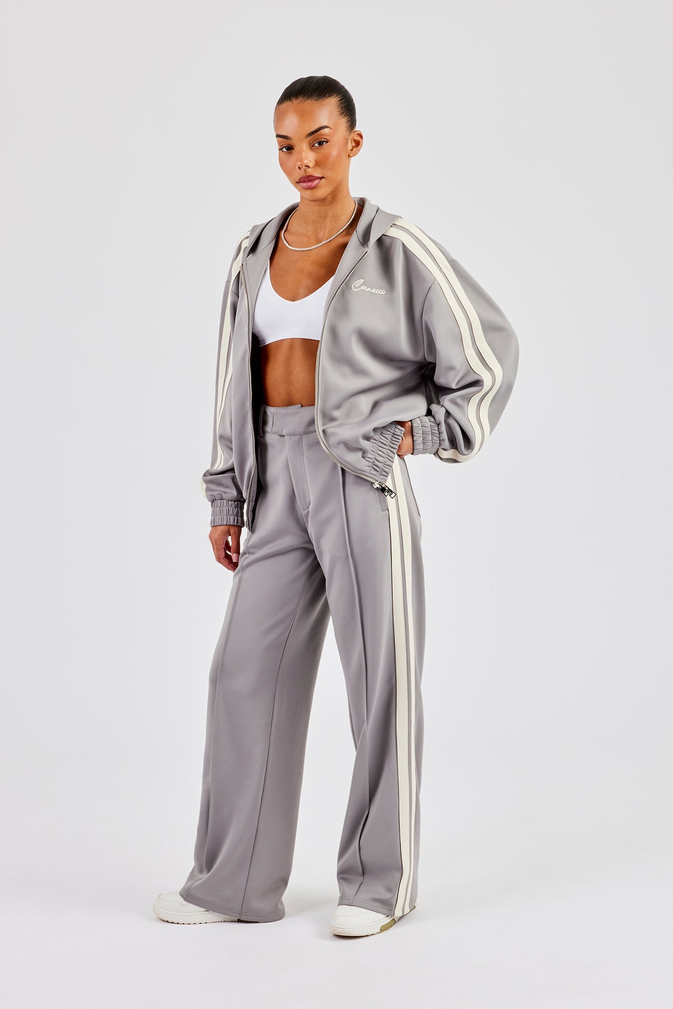 Hooded Taping Jacket & Tailored Trouser - Grey