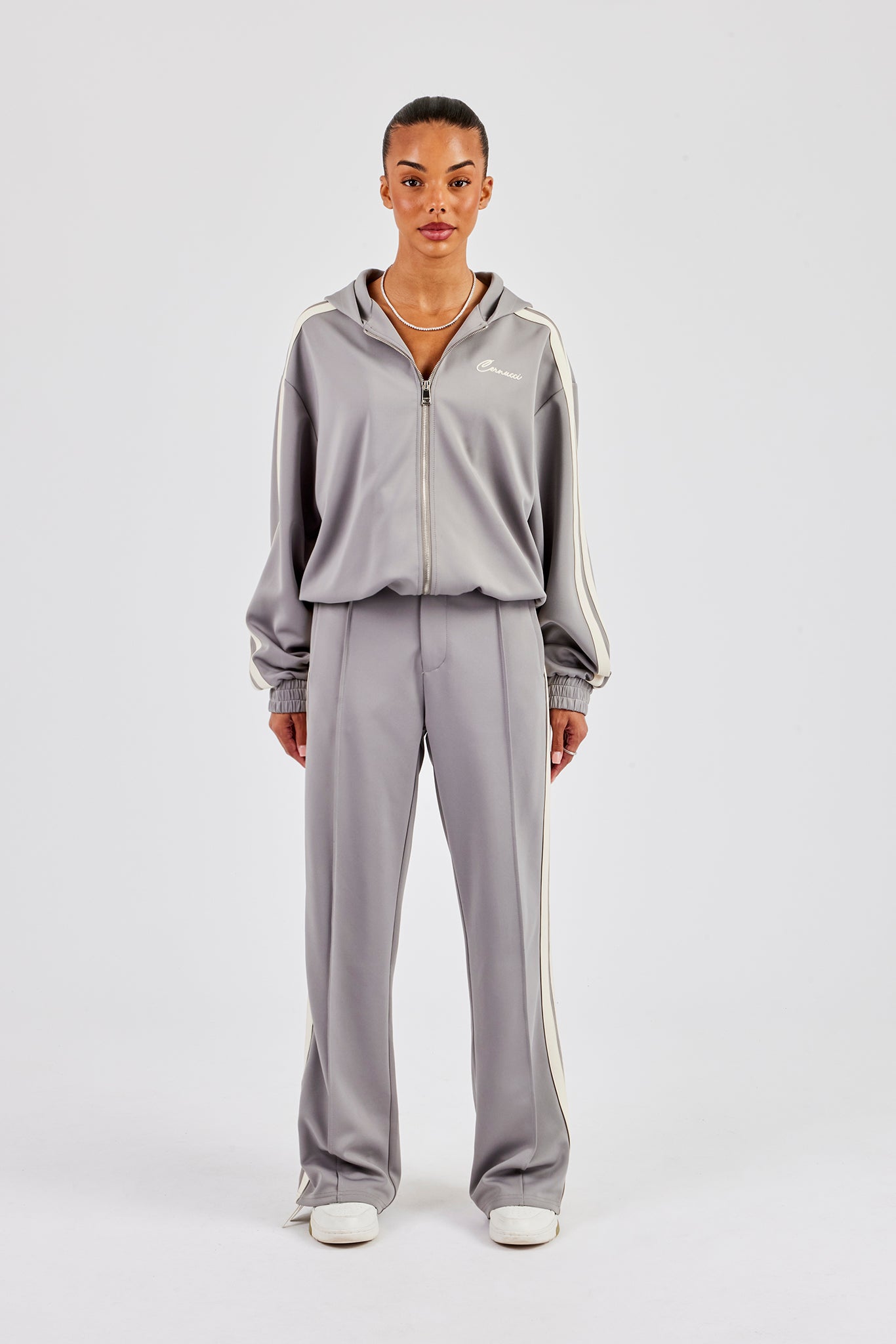 Hooded Taping Jacket & Tailored Trouser - Grey