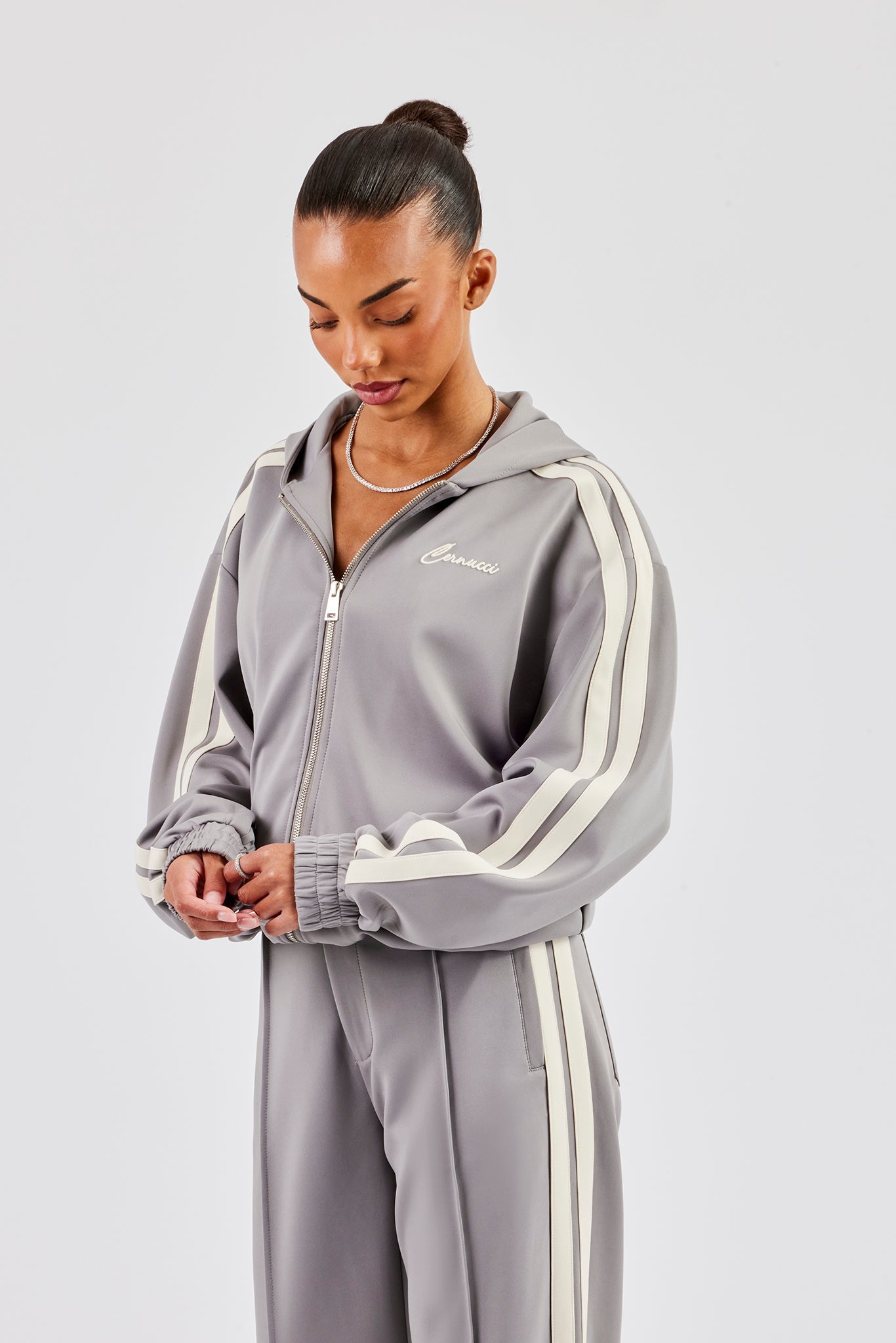 Hooded Taping Jacket & Tailored Trouser - Grey