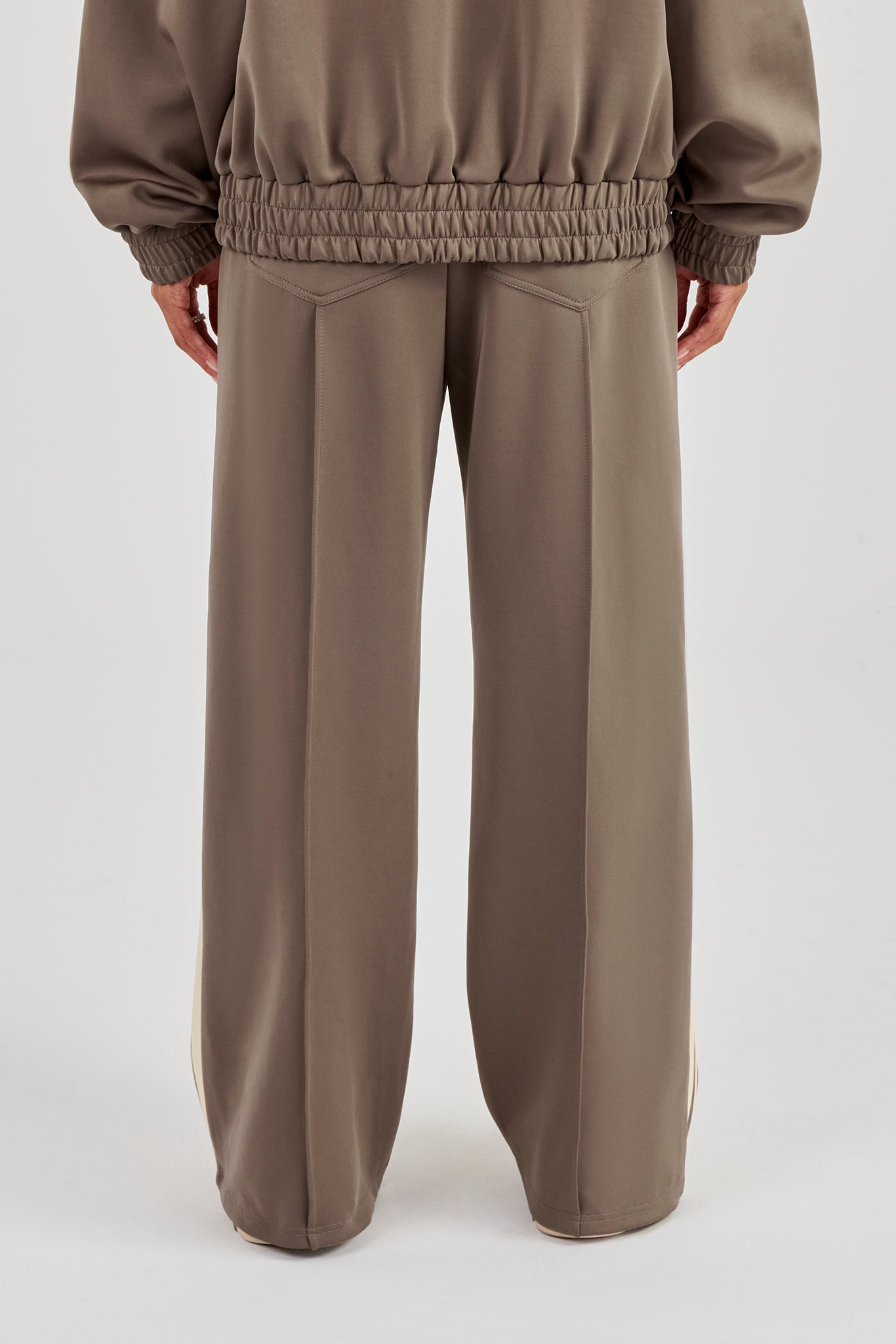 Taping Wide Leg Track Pant - Taupe
