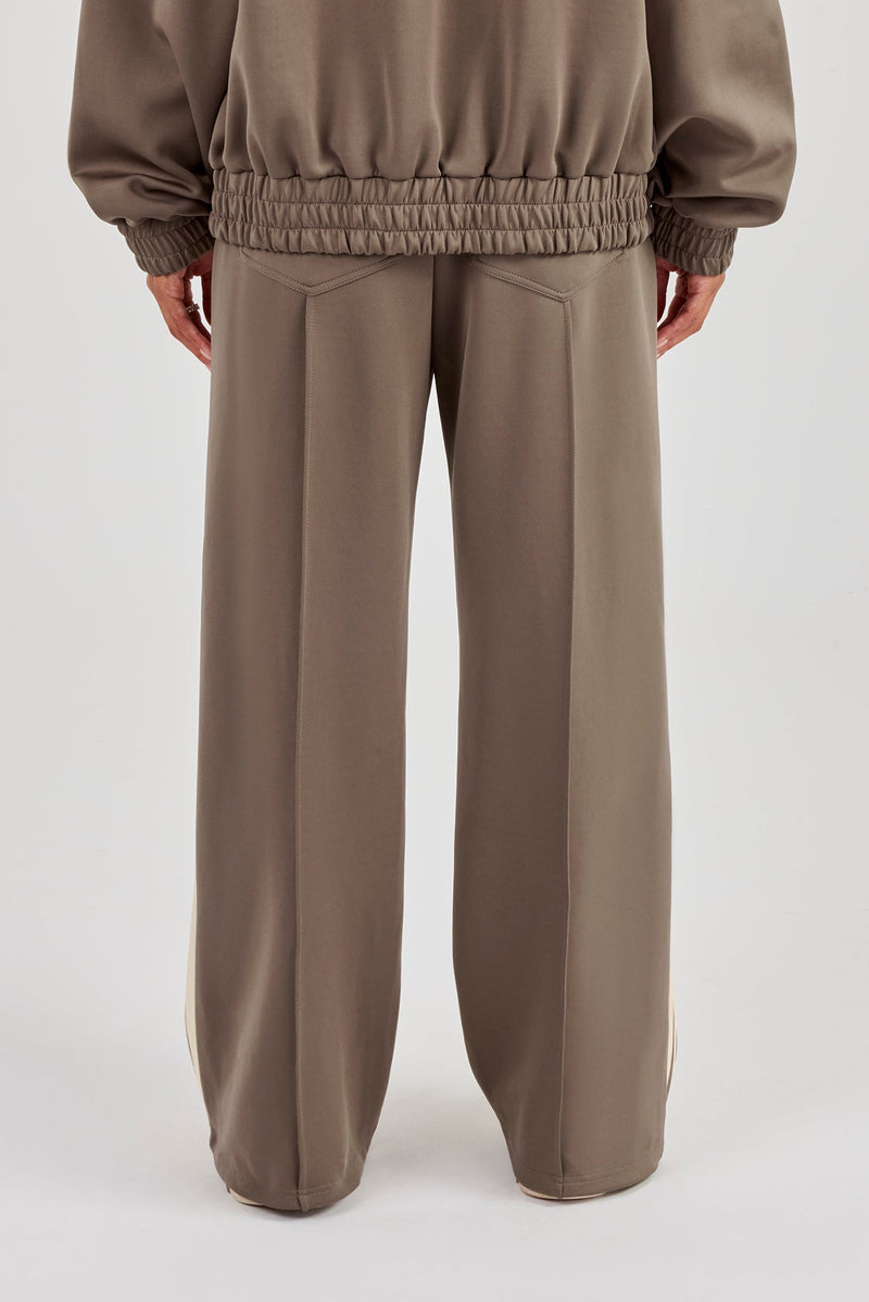 Taping Wide Leg Track Pant - Taupe
