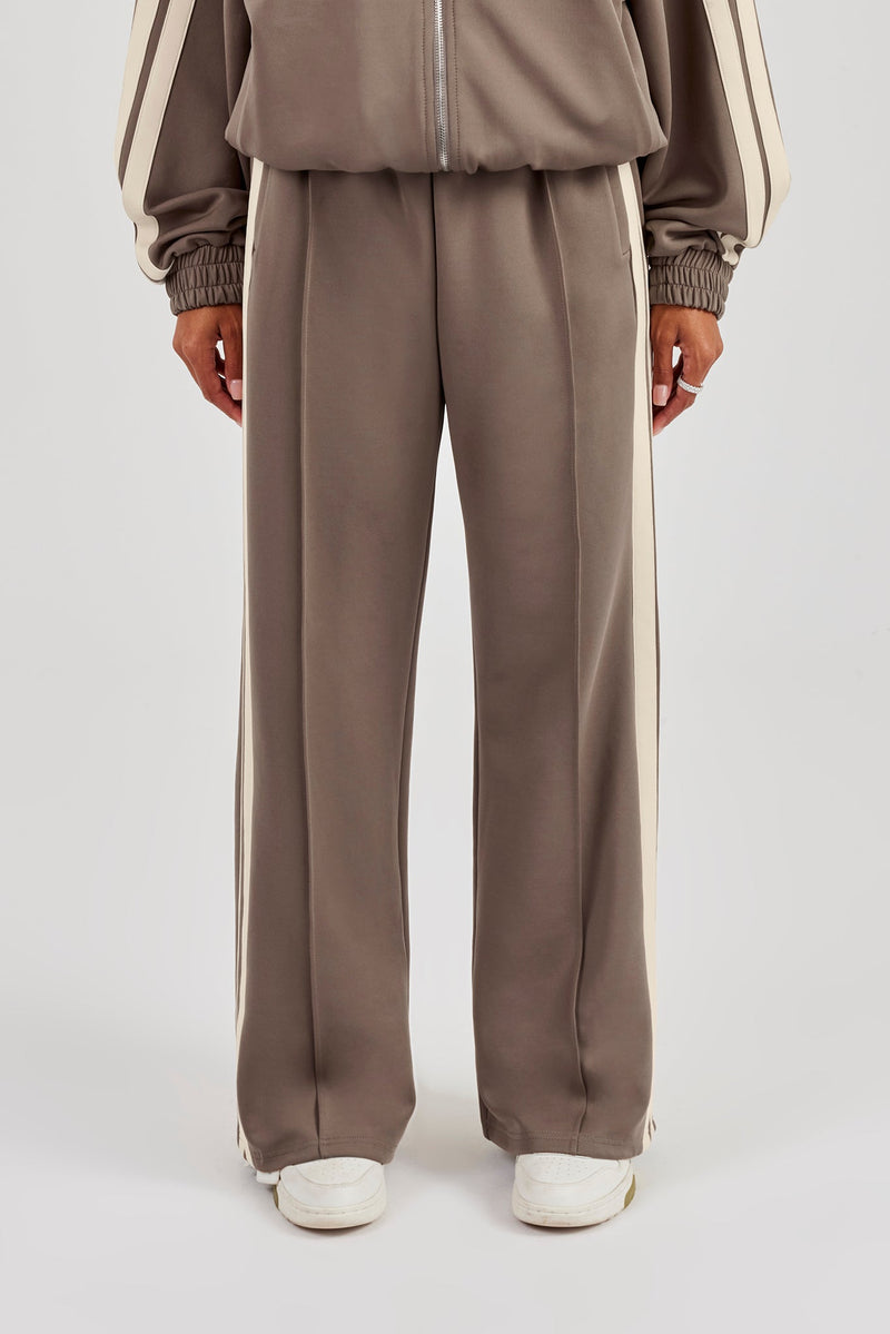Taping Wide Leg Track Pant - Taupe