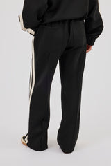 Taping Wide Leg Track Pant - Black