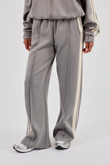 Taping Wide Leg Track Pant - Grey