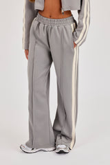 Taping Wide Leg Track Pant - Grey