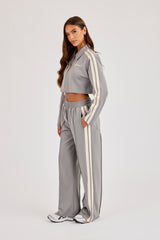 Cropped Harrington Taping Tracksuit - Grey