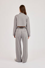 Cropped Harrington Taping Tracksuit - Grey