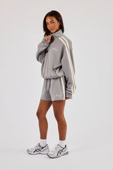 Funnel Neck Taping Jacket & Shorts - Grey
