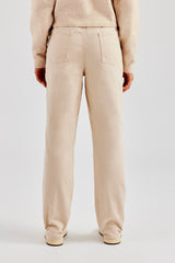 Twill Embroidered Trouser - Stone