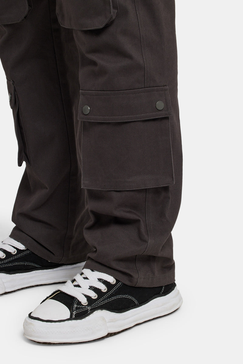 Relaxed Twill Cargo Trouser - Charcoal