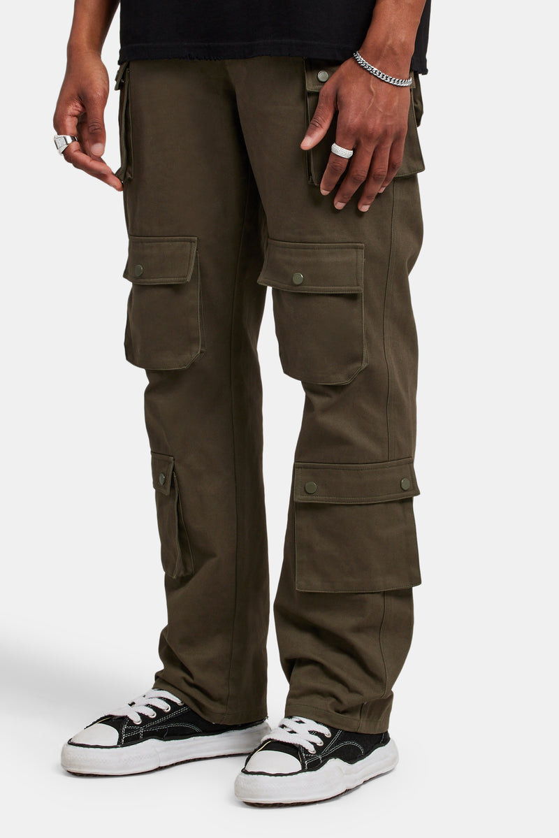 Relaxed Twill Cargo Trouser - Khaki