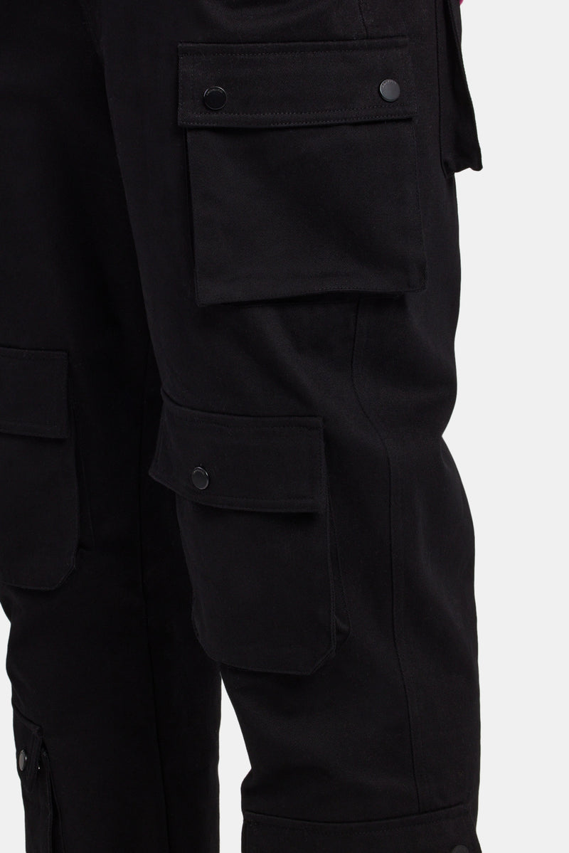 Relaxed Twill Cargo Trouser - Black