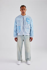 Initial Varsity Bomber Jacket - Light Blue