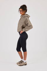 Check Twill Hooded Jacket - Brown