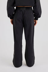 Nylon Branded Baggy Jogger - Black
