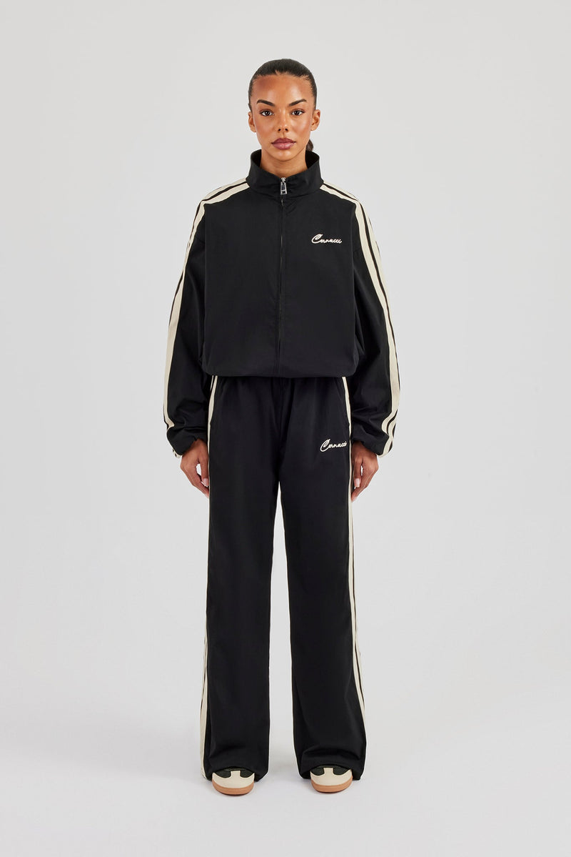 Nylon Taping Track Jacket & Bottoms - Black