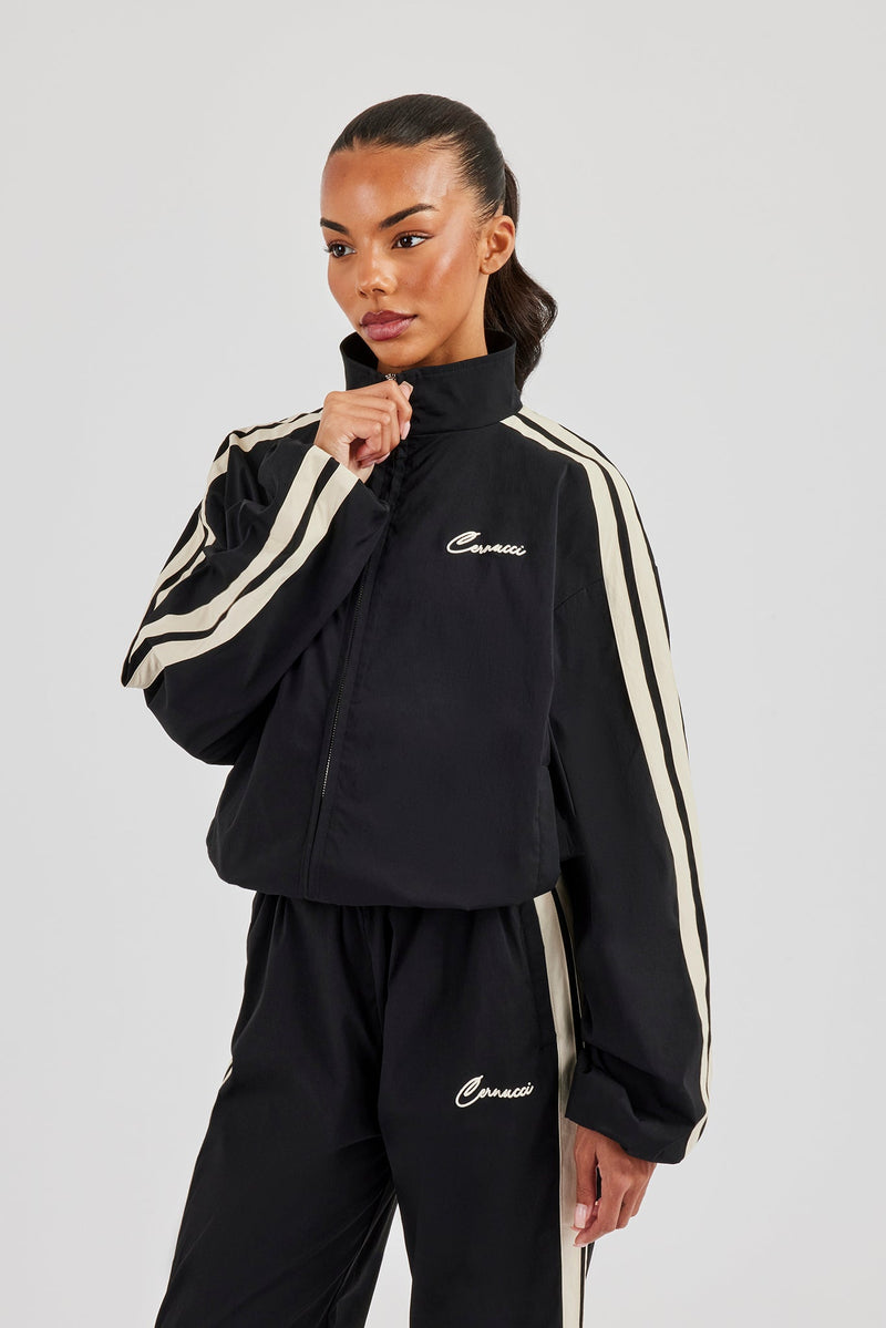 Nylon Taping Track Jacket - Black