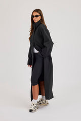 Nylon Trench Coat - Black