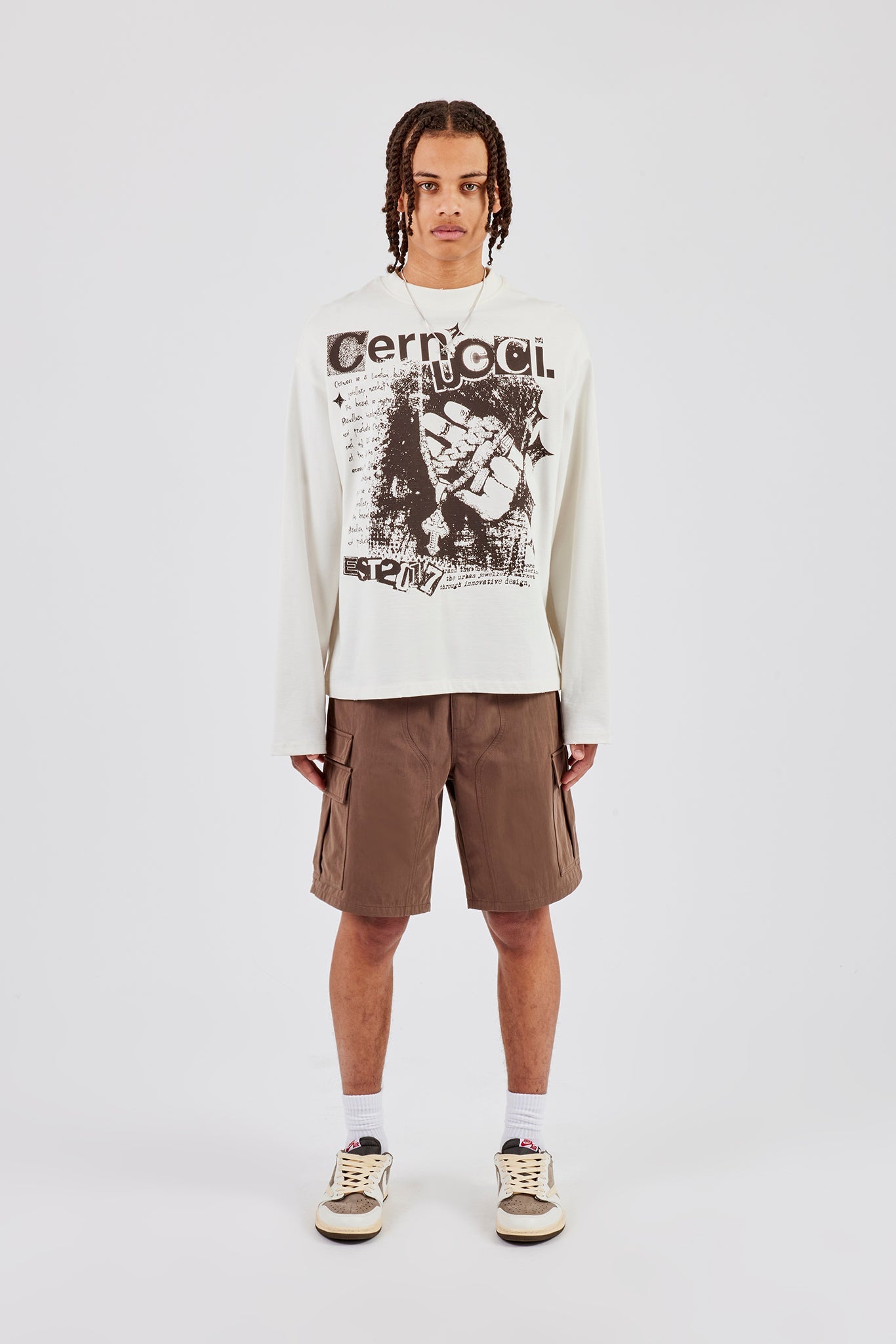 Relaxed Cargo Nylon Short  - Brown