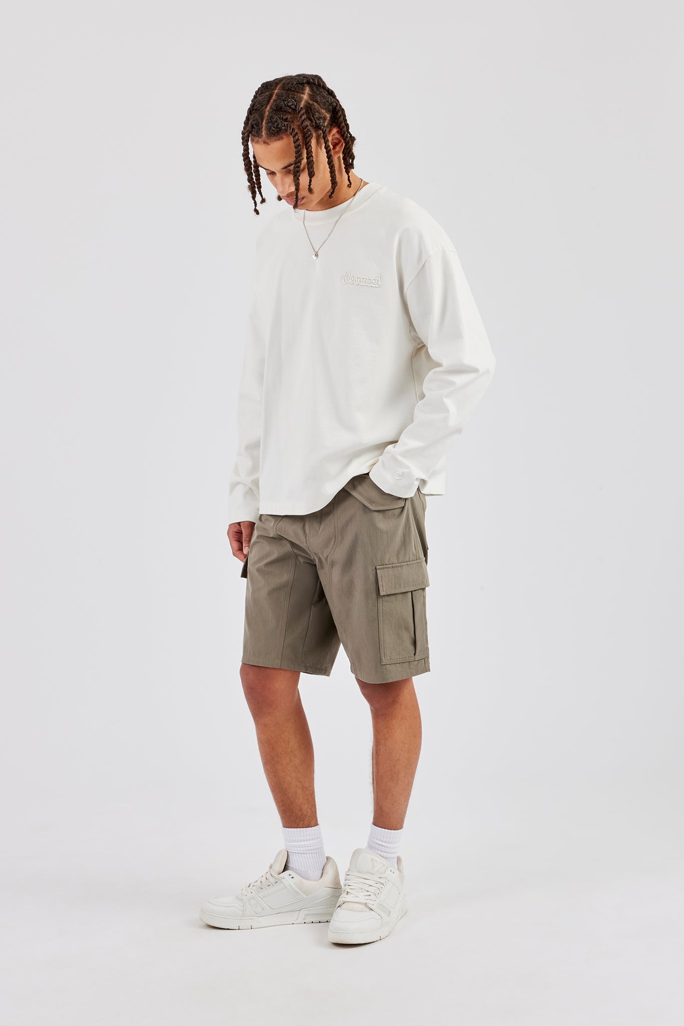 Relaxed Cargo Nylon Short - Khaki | Mens Shorts | Shop Cargo