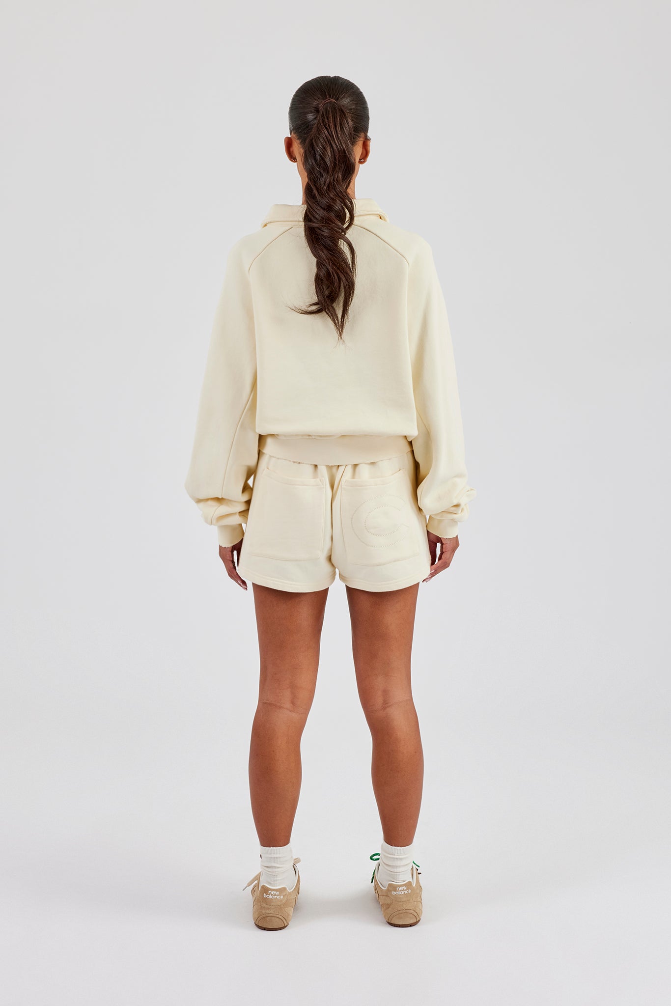 Washed Button Detail Jersey Short - Butter Yellow