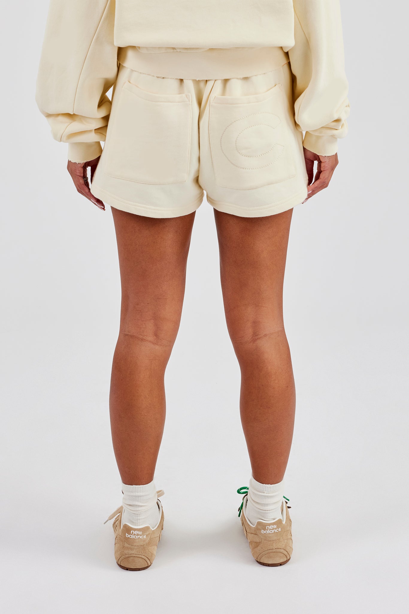 Washed Button Detail Jersey Short - Butter Yellow