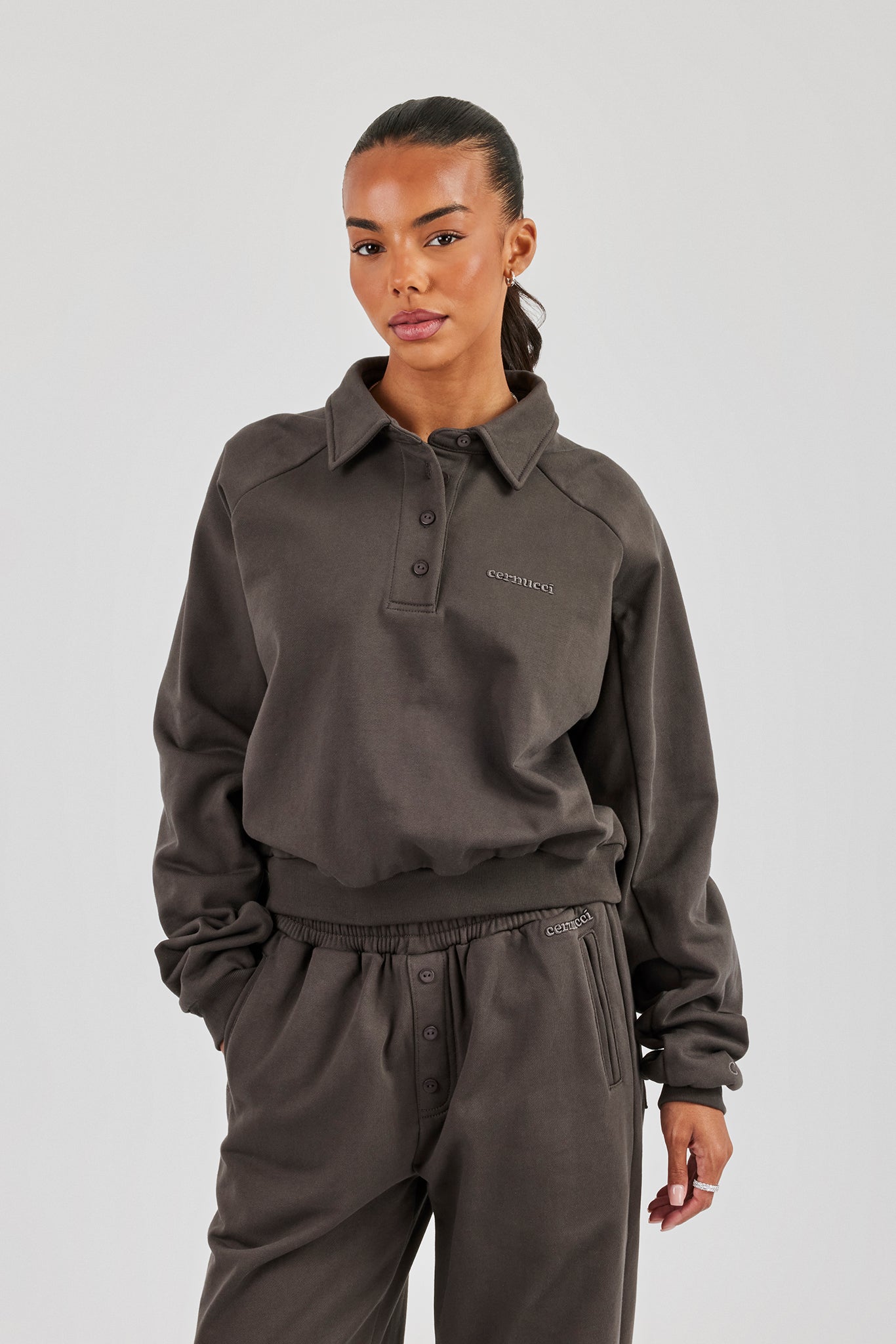 Polo Sweatshirt - Coffee