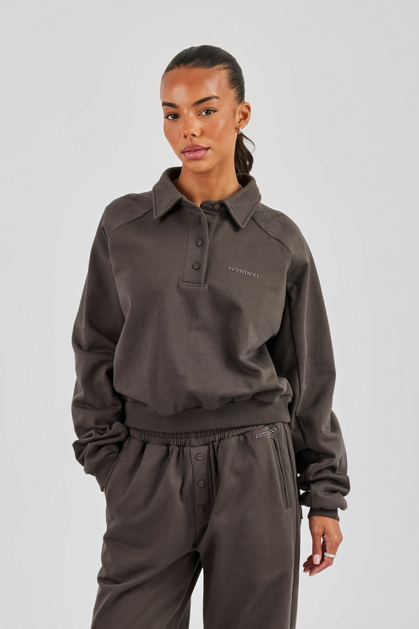 Polo Sweatshirt - Coffee