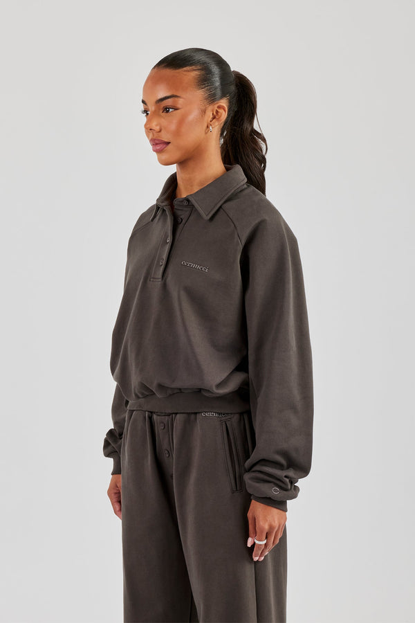 Polo Sweatshirt - Coffee