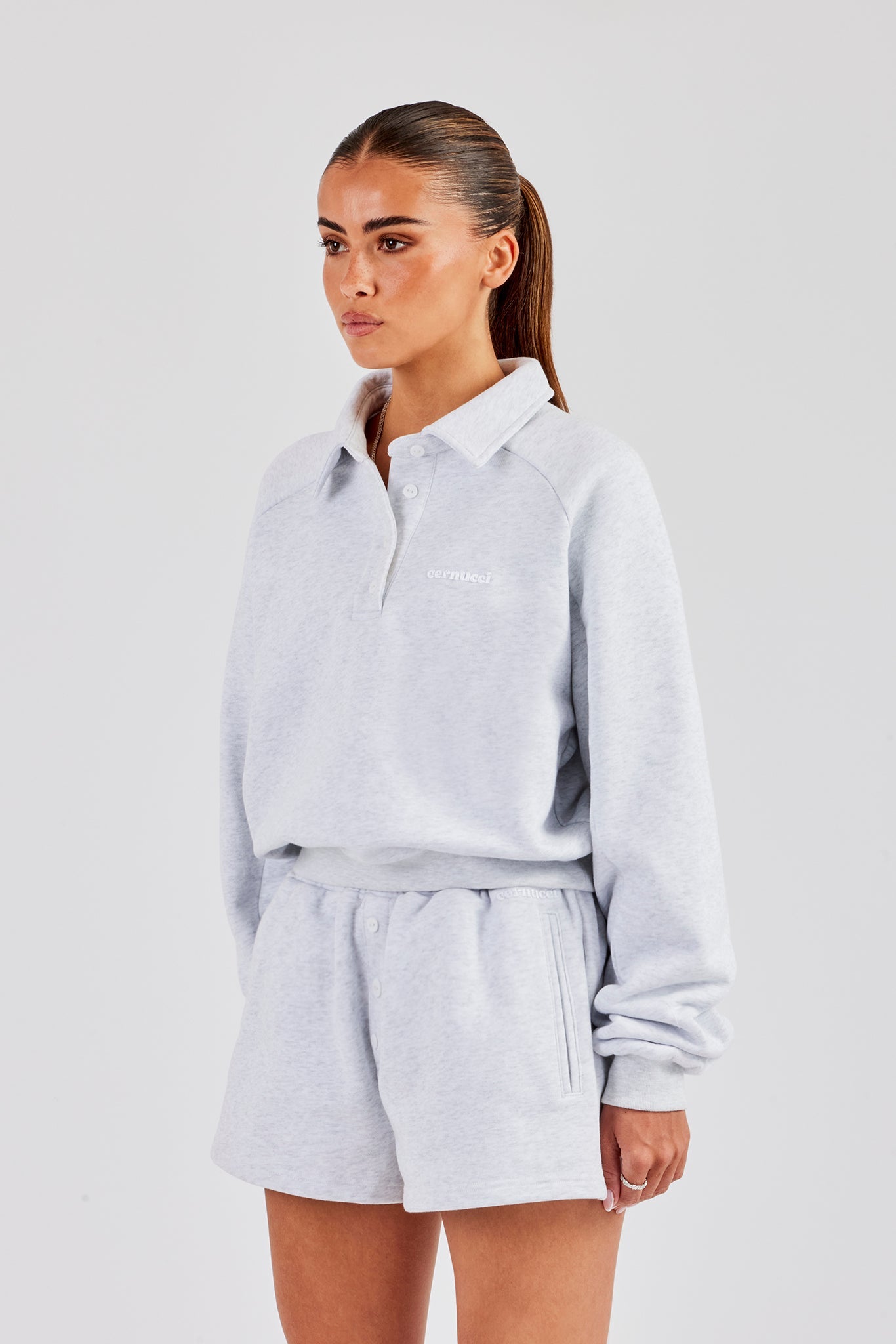 Polo Sweatshirt - Heather Grey